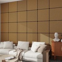 set de 8 paneles acusticos vang 3d 288 m lamas diagonales - roble oscuro neuholz