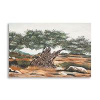 pintura sobre lienzo con aplicaciones en relieve cm 120x38x80