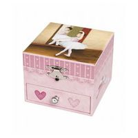 caja musical cubo bailarina con tutu - rosa - figura bailarina