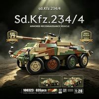 set de construccion de vehiculo blindado sdkfz2344 100323 835 piezas escala 128 modelo de vehiculo militar bloques de construccion juguete diy para coleccion de adultos