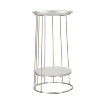 Mesa Auxiliar De Metal Plateado Cm Ø 40x76