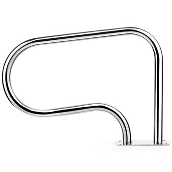 Costway Barandilla de Piscina Acero Inoxidable Pasamanos de Escalera Montada Curva Minimalista para Spa Parque Acuático 81 x 10 x 57 cm Plateado