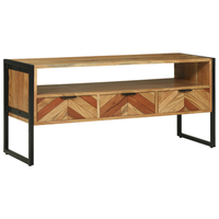 mueble de tv  mueble de salon  gabinete de tv marron 100 x 35 x 50 cm madera de acacia solida