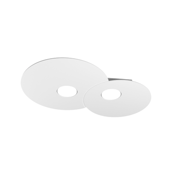 Lámpara De Techo Redonda Toplight Cloud De 2 Luces Con Casquillo Gx53, Estructura Blanca, Diseño Moderno 50x35x3cm