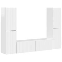 conjunto de mueble de tv 6 uds blanco brillante vidaxl