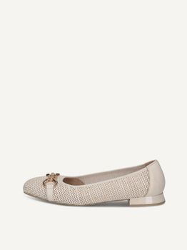 CAPRICE Ballerina, white, made of Leather and synthetic with Trapeze heel, Size 41