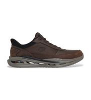 skechers para hombre 210981 zapatillas de piel arch fit orvan moxley marron 43 plano cordones casual