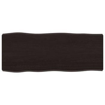Tablero Mesa Madera Tratada Borde Vivo Marrón 100x40x(2-6) Cm Vidaxl