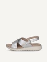 caprice sandal silver made of leather without heel size 38