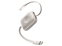 cable usb-c - baseus all-in-one retractil 90 cm tipo c a c universal carga rapida 100w smartwatch 25w blanco starlight