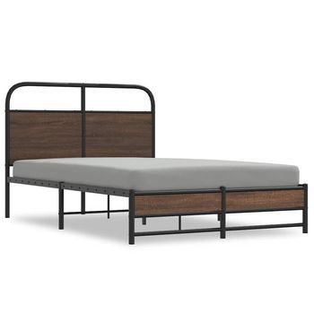 Estructura De Cama Sin Colchón 140x190 Cm Madera Marrón Roble Vidaxl