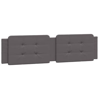 Cabecero，panel De Cabecero De Cama Acolchado Zadar Cuero Sintético Gris 200 Cm
