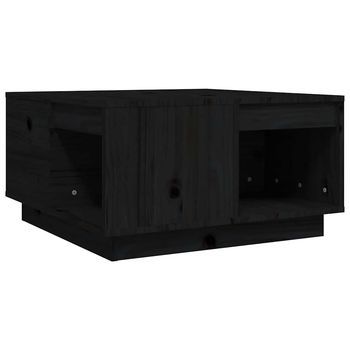 Mesa De Café - Mesa De Centro De Madera Maciza De Pino Negro 60x61x32,5 Cm