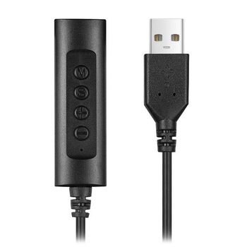 Hamlet HHEADA-UA cambiador de género para cable USB-A 3,5mm Negro