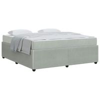 estructura de cama con colchon gris claro y blanco y gris claro