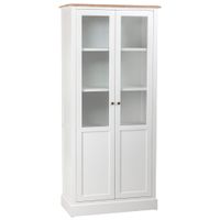 vitrina de madera de 2 puertas blanco