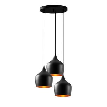 Lámpara De Techo Dodo-6276 Negro Metal 46x46x124 Cm
