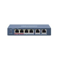 conmutador hikvision ds-3e0106hp-e 6 puertos hi-poe 10100 mbps metal proteccion 6kv
