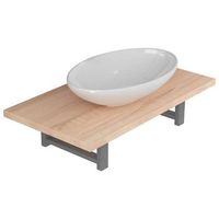 conjunto de muebles de bano 2 piezas ceramica roble vidaxl