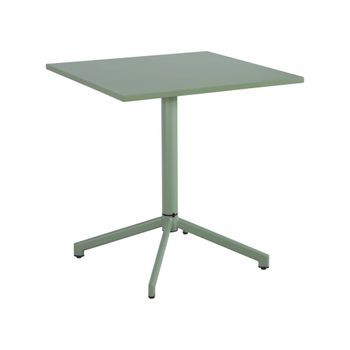 Mesa De Jardín Bistró Cuadrada Plegable De Acero, 2 Personas, Verde