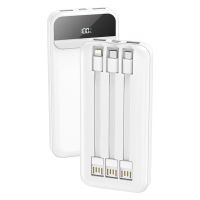 power bank cool 10000 mah carga rapida 225w 3 cables blanca