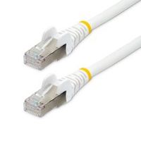 startechcom cable de 1m de red ethernet cat6a - blanco - low smoke zero halogen lszh - 10gbe - 500mhz - poe de 100w - snagless sin pestillo - rj-45 - cable de red sftp