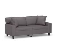 sofa de 2 plazas - sofa de salon - sofa moderno con cojines cuero sintetico gris 140 cm