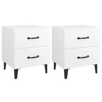 juego de 2 mesitas de noche - mesillas blancas 40x35x475 cm mc5757