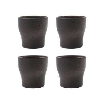 Tazas de gres gris oscuro ( juego de 4 )