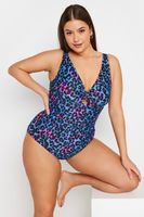yours banador azul y rosa degradado estampado leopardo efecto vientre plano