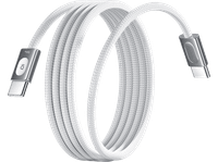 cable usb - baseus frostcore tipo-c a tipo-c 200 cm 100w carga inteligente ultrarrapida trenzado de nylon doble control termico blanco moon