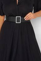cinturon ancho negro con hebilla strass