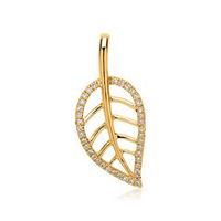 colgante hoja oro 14 quilates 39 diamantes 011 ct