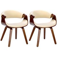 set de 2 sillas de comedor foley simil cuero nogalcrema 52x62x76 cm clp