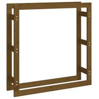 estante para lena madera maciza pino marron miel 100x25x100 cm vidaxl