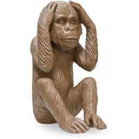 figura decorativa de diseno - mono sordo - sapiens marron