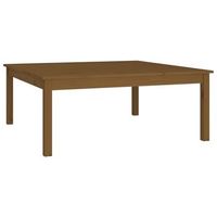 mesa de centro madera maciza de pino marron miel 100x100x40 cm vidaxl