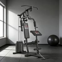 multiestacion musculacion homcom acero pu 135x103x210 cm negro