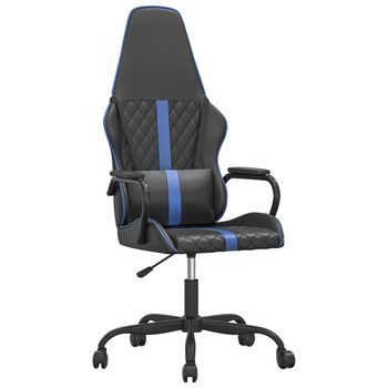 Silla Gaming | Silla De Oficina | Silla Gamer Ergonomica Con Masaje Cuero Sintético Azul Y Negro