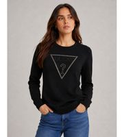 guess para mujer w6rr49z2nq2 camiseta sasha negro m casual viscosa manga larga