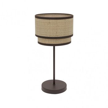 Sobremesa alta con pantalla modelo Roque marron FABRILAMP