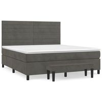 cama tapizada 203x160x128 cm contrachapado madera procesada - gris