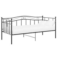 cama de adulto  estructura de sofa cama sin colchon metal negro 90x200 cm