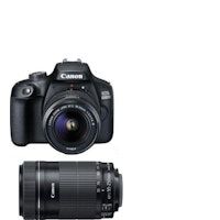 canon eos 4000d kit ef-s 18-55mm f35-56 iii  ef-s 55-250mm f4-56 is stm negro  bolsa para camara  tarjeta sd de 16 gb