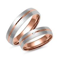 alianzas de oro rosa y blanco con diamante