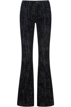 jeans denim flare con estampado floqueado flocked denim 24