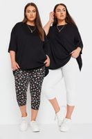 yours juego 2 leggings capri blanco y de flores mujer curvy y tallas grandes yours
