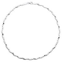 cadena moderno de plata brillante curvada