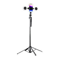 es-b181 ai seguimiento automatico de rostro palo de selfie con tripode de 4 patas giro de 360 iluminacion dual anti