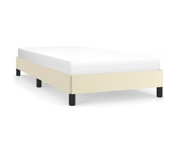Estructura de cama cuero sintético color crema 80x200 cm